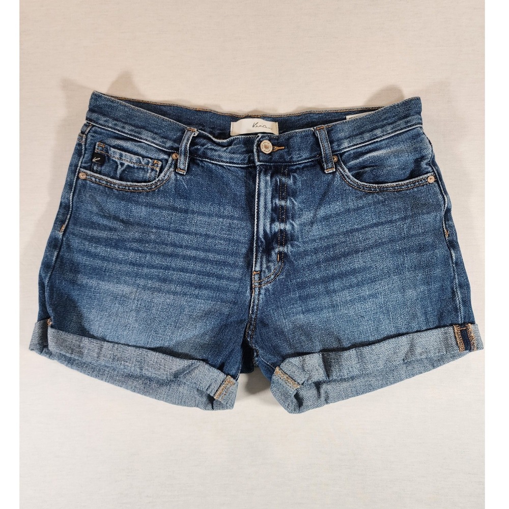 KanCan HIgh Rise Cuffed Denim Shorts Womens 11/29 Blue Cotton KC8616M Med Wash
